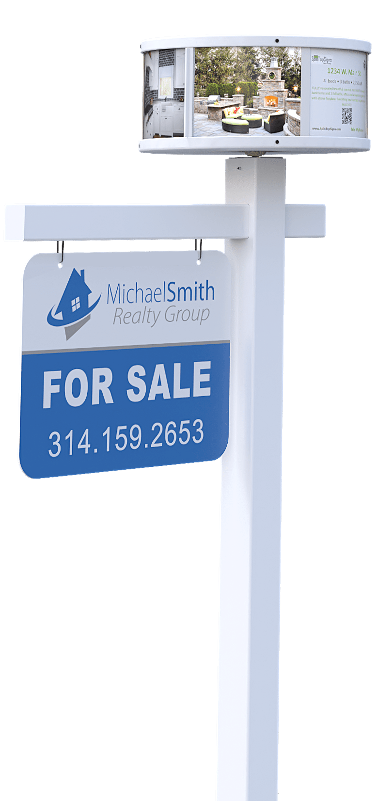 For Sale Sign with Sign Post & Rotating Topper for Real Estate Agents ...