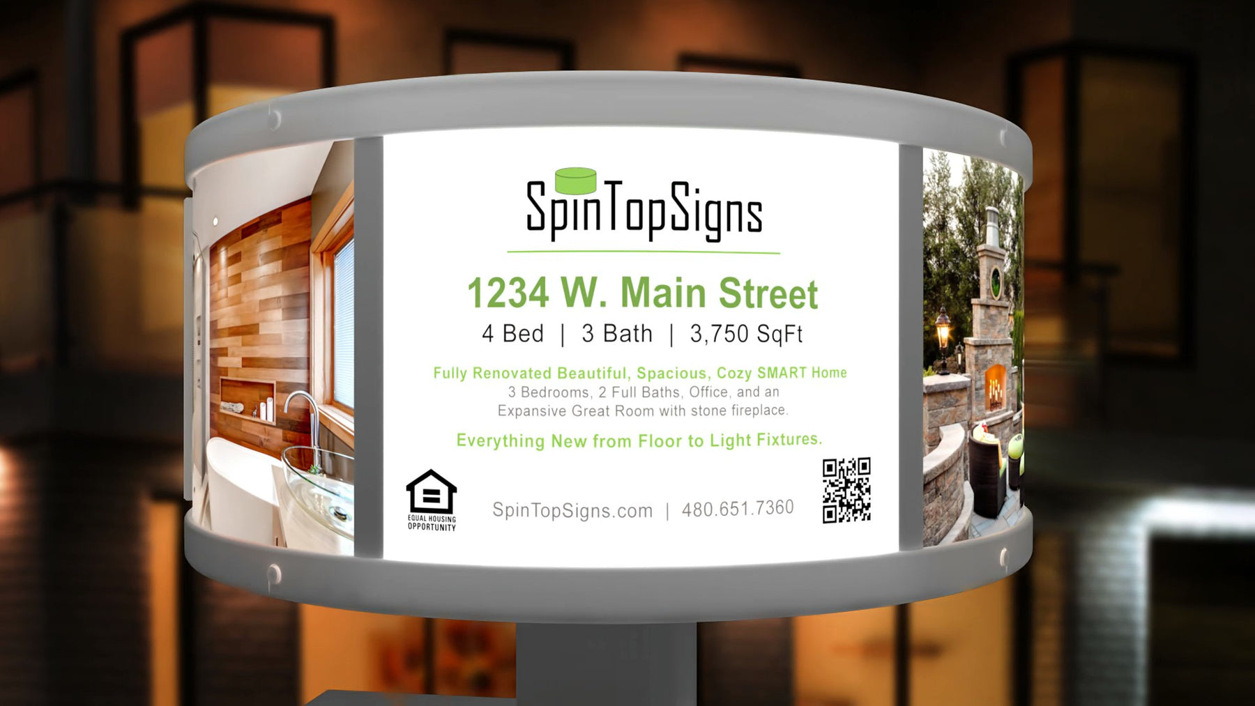 For Sale Sign with Sign Post & Rotating Topper for Real Estate Agents ...